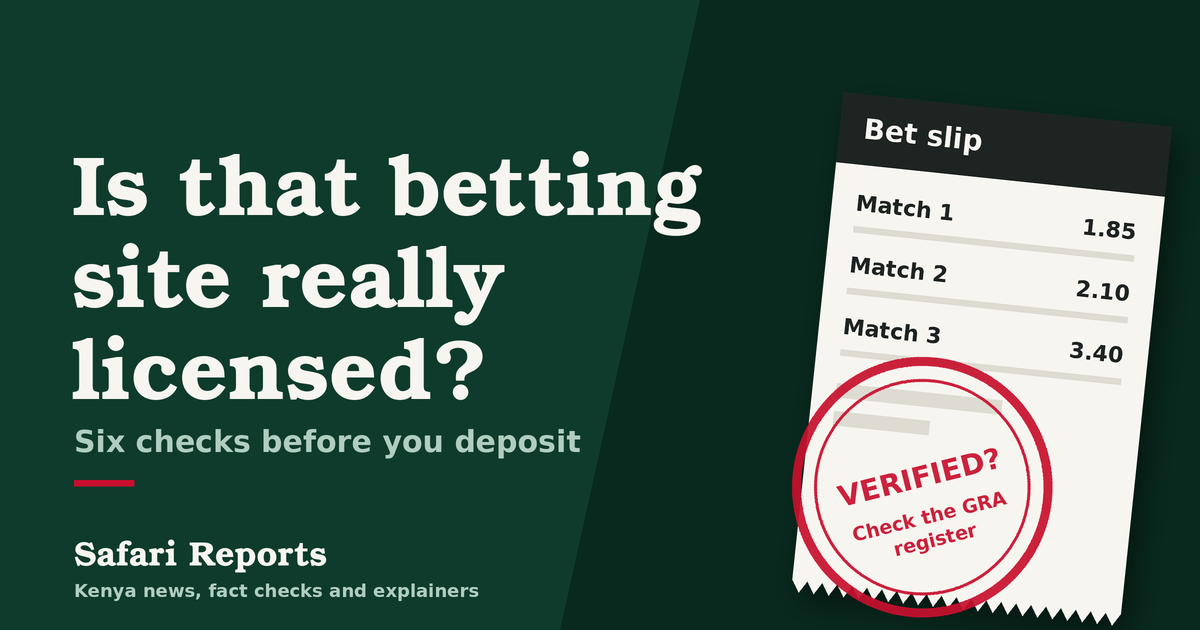Bet slip with a Verified stamp: How to check if a Kenyan betting site is licensed.